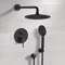 Matte Black Rain Shower System with Handheld, Rain Shower Head, Shower Faucet Set
